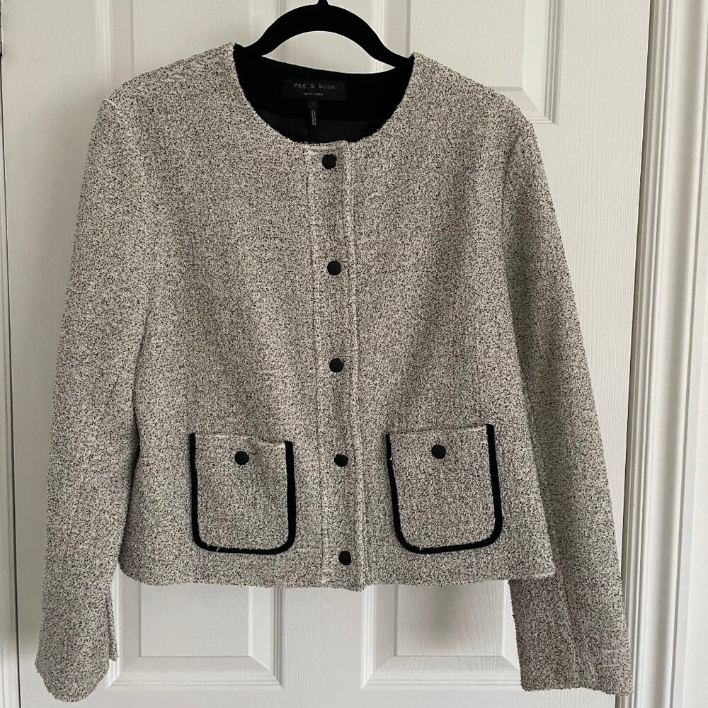 Rag & Bone Tweed Pattern Jacket Size 8 - Picture 2 of 10